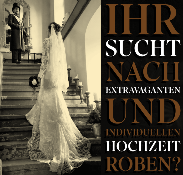 Maßgeschneiderte Hochzeitskleider & Hochzeitsanzüge mit Gothic, historischer oder alternativer Ästhetik. Individuell entworfen.
